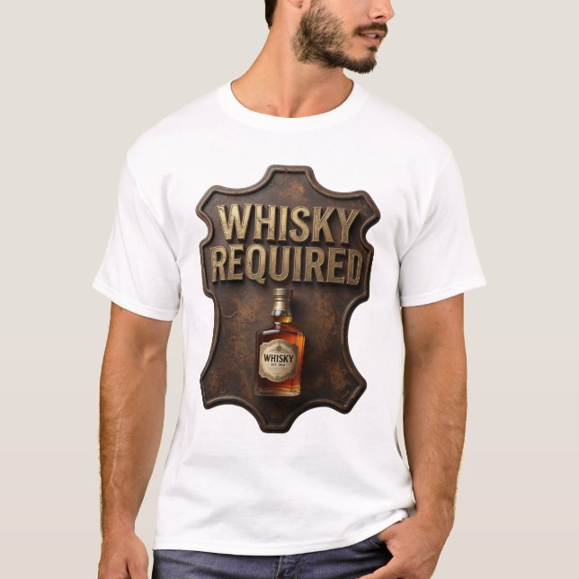 Catchy Gold WHISKY REQUIRED Statement Tee (Front)