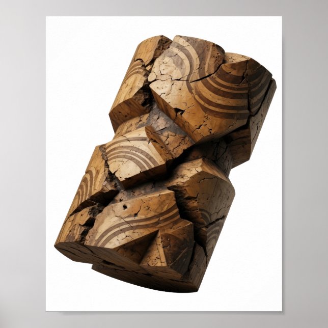 Catchy Grey ABSTRACT ART Statement Design Poster (Front)