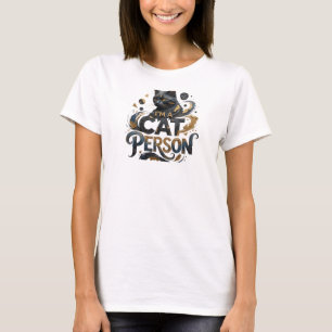 Catchy Orange I'M A CAT PERSON 3D Text Art T-Shirt