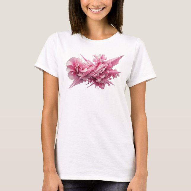 Catchy Pink ABSTRACT ART Graphic Tee (Front)