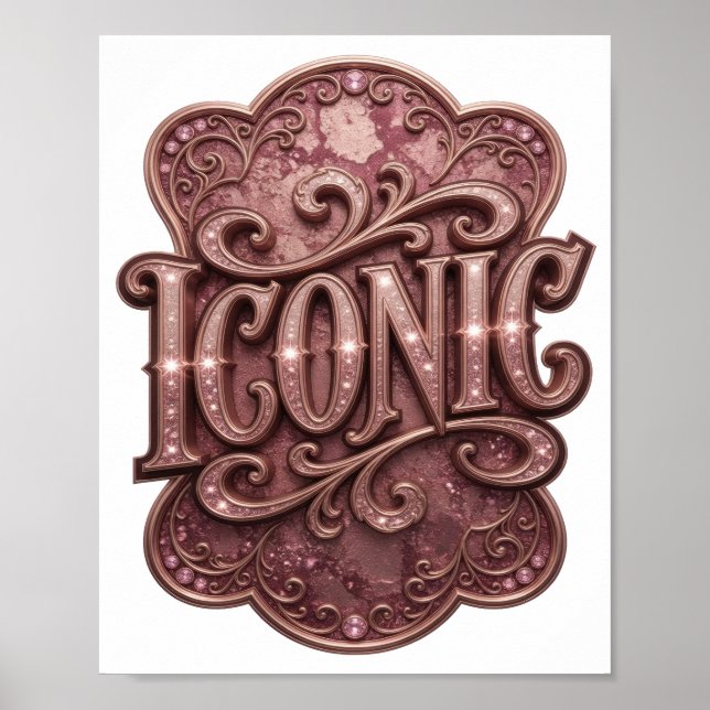 Catchy Pink ICONIC Statement Design Poster (Front)