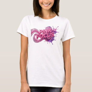 Catchy Pink PINK FOCUS 3D Text Art T-Shirt