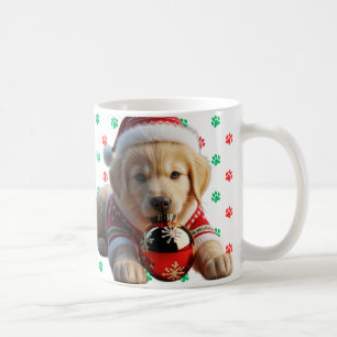 Catchy Santa's Golden Retriever Christmas  Coffee Mug