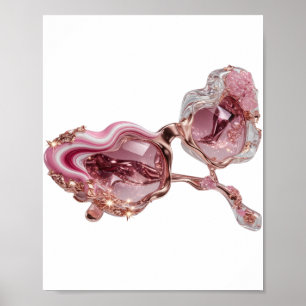 Catchy Silver ABSTRACT ART Abstract Design v2 Poster