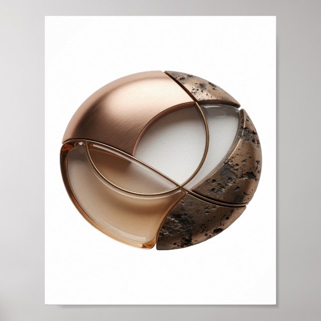 Catchy Silver ABSTRACT ART Graphic Design v2 Poster (Front)