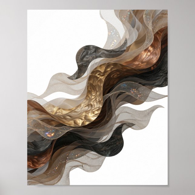 Catchy Silver ABSTRACT ART Poster (Front)