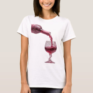 Catchy Silver PINK WINE Text Design T-Shirt