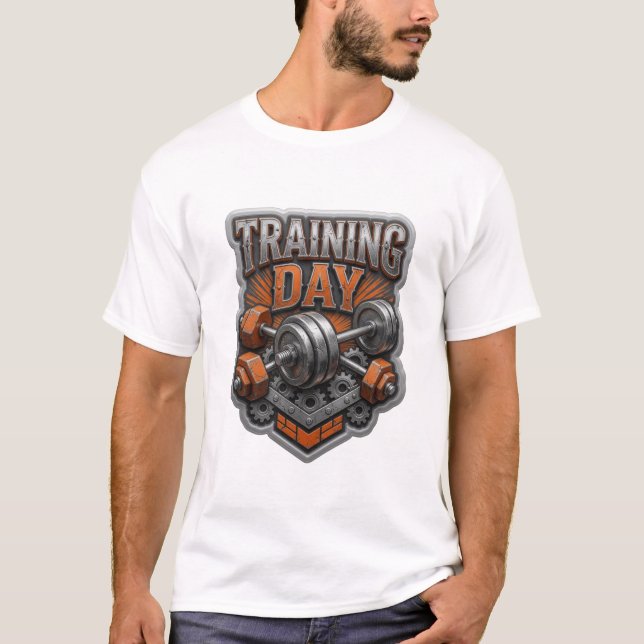 Catchy Silver TRAINING DAY Print T-Shirt (Front)