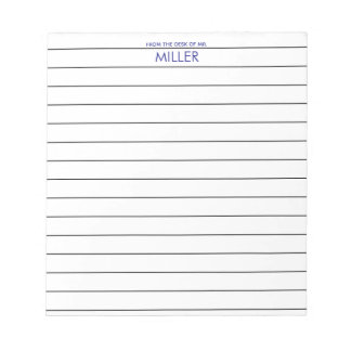 Catchy Teacher Lined Paper From The Desk Of  Notepad