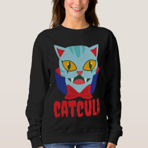 Catcula Cat Vampire Dracula Vampirina Halloween Co Sweatshirt