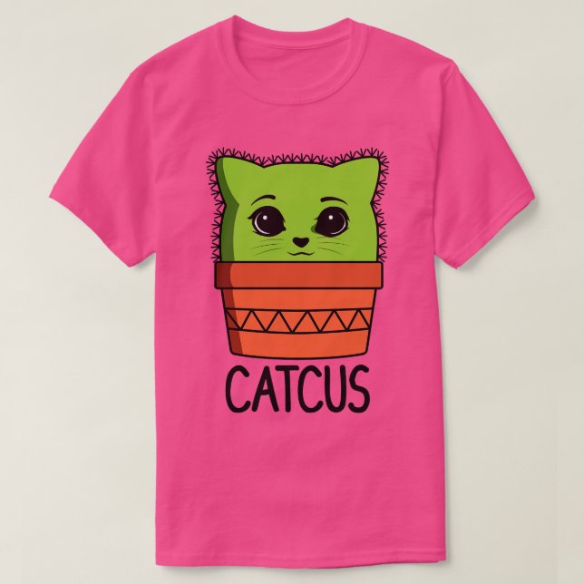 Catcus Funny Cactus Cat Pun for Cat Lovers T-Shirt (Design Front)
