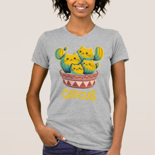 Catcus Funny Cat Cactus Pun Women's Grey T-Shirt