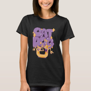 CatDog Dancing Purple Bubble Letters Retro Cartoon T-Shirt