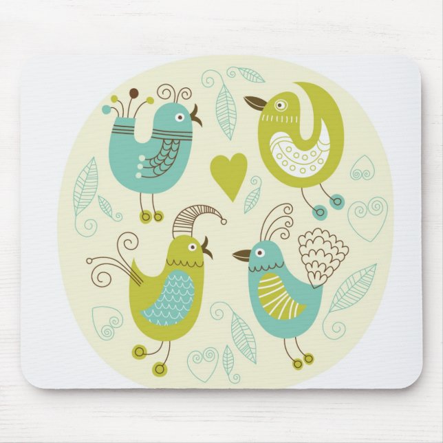 cate cartoon birds mouse pad (Front)