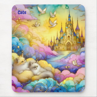 CATE ~Crystal Castle Clouds Kittens ~ Mousepad