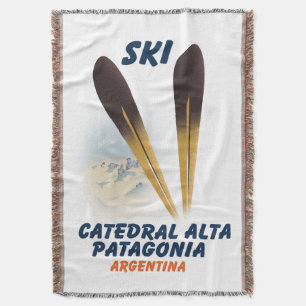 Catedral Alta Patagonia, Argentina ski poster Throw Blanket