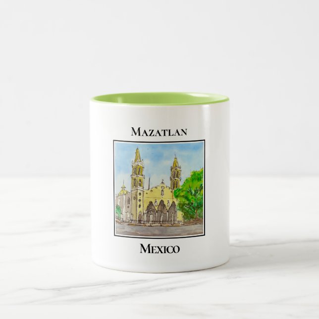 Catedral Basilica de la Inmaculada Concepcion Two-Tone Coffee Mug (Center)