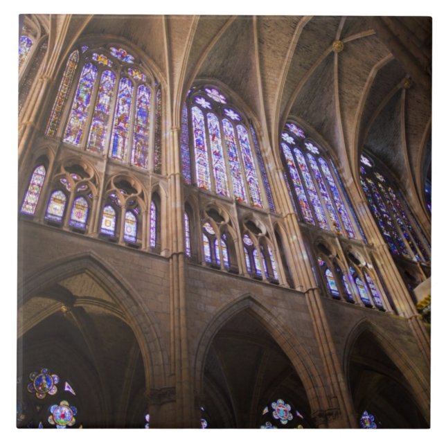 Catedral de Leon, interior stained glass windows Ceramic Tile (Front)