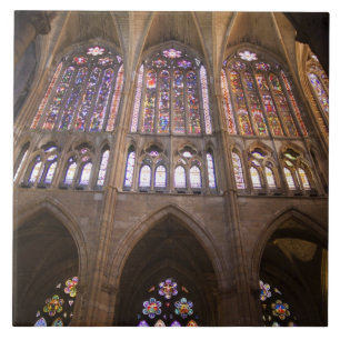 Catedral de Leon, interior stained glass windows Tile