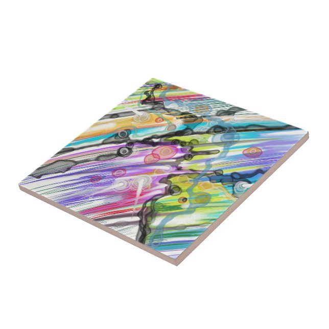 CATEGORY FIVES SWIRLING ABSTRACT ART DESIGN CERAMIC TILE (Side)
