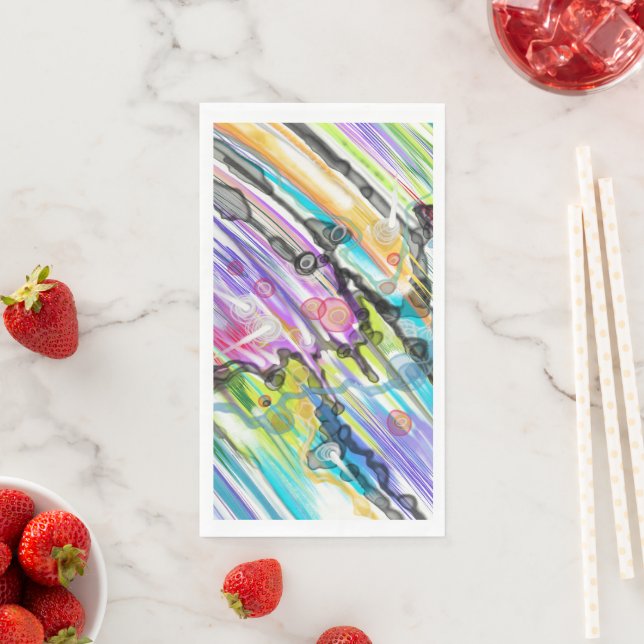 CATEGORY FIVES SWIRLING ABSTRACT ART DESIGN NAPKIN (Insitu)