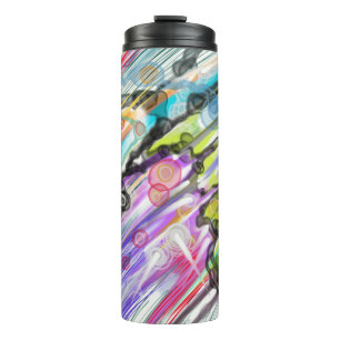 CATEGORY FIVES SWIRLING ABSTRACT ART DESIGN THERMAL TUMBLER