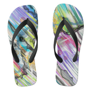 CATEGORY FIVES SWIRLING ABSTRACT ART DESIGN THONGS