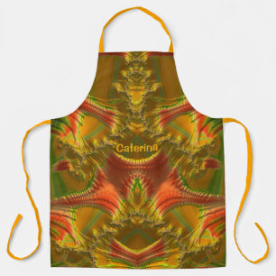 CATERINA ~ CHRISTMAS ~ Red Green Gold ~  Apron