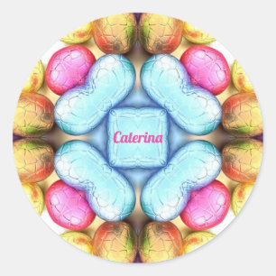 CATERINA ~EASTER ~ Pretty Eggs for Easter Giving ~ Classic Round Sticker
