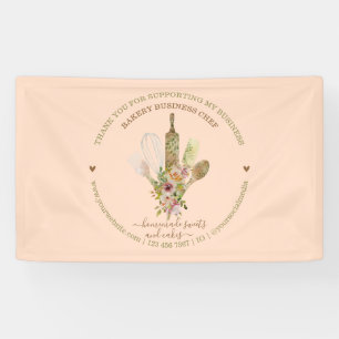 Catering Bakery Chef Rustic Pink Banner