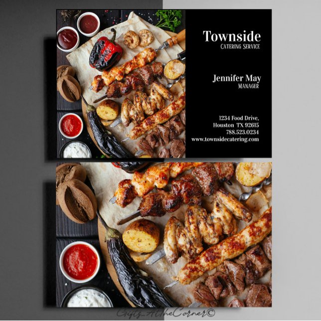 Catering Business Card In Black Background (Creator Uploaded)