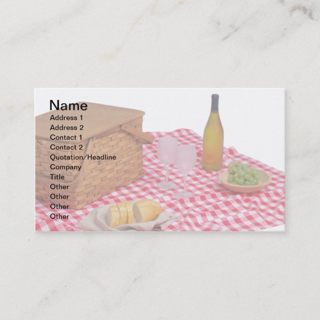 Catering Business Cards, Red Picnic Tablecloth Business Card (Front)
