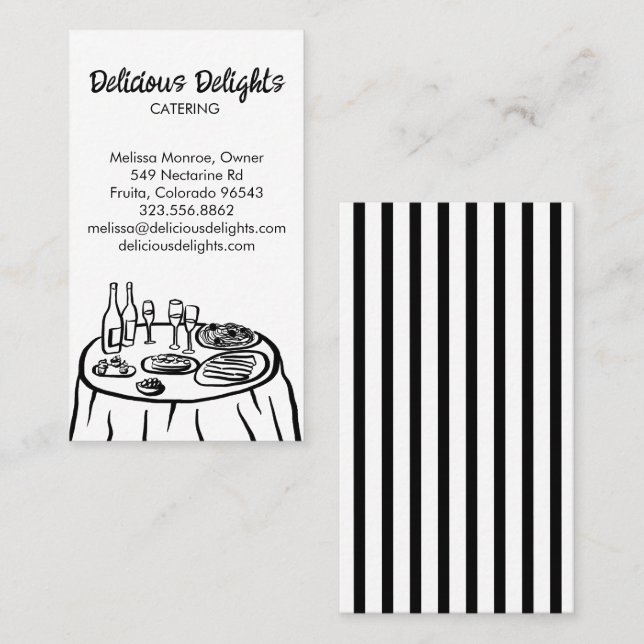 Catering Chef Event Planning Food Prep CUSTOM Business Card (Front/Back)