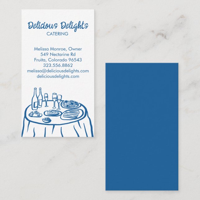 Catering Chef Event Planning Food Prep CUSTOM Business Card (Front/Back)