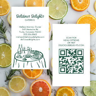 Catering Chef Event Planning Food Prep CUSTOM QR Business Card
