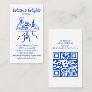 Catering Chef Event Planning Food Prep CUSTOM QR Business Card