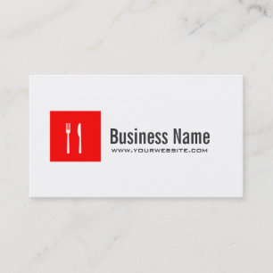 Catering Chef Modern Red Box Plain Business Card