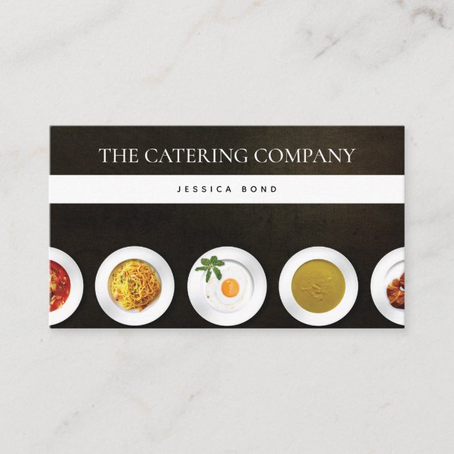 Catering company Photo Professional Business Card (Front)