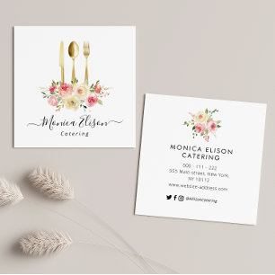 catering floral logo business card