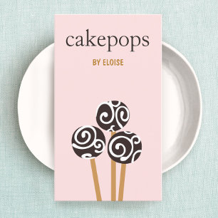 Catering Pastry Chef Baking Cakepops Dessert Pink Business Card