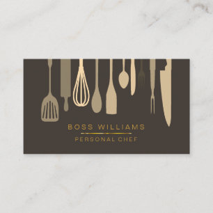 Catering Personal Chef Kitchen Utensils Business Card