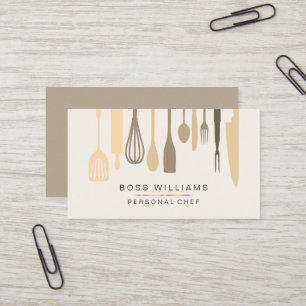 Catering Personal Chef Kitchen Utensils Pastry Business Card
