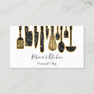 Catering Personal Chef Restaurant Kitchen Blue Business Card