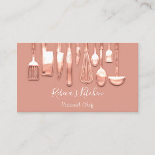 Catering Personal Chef Restaurant Rose Blush Business Card