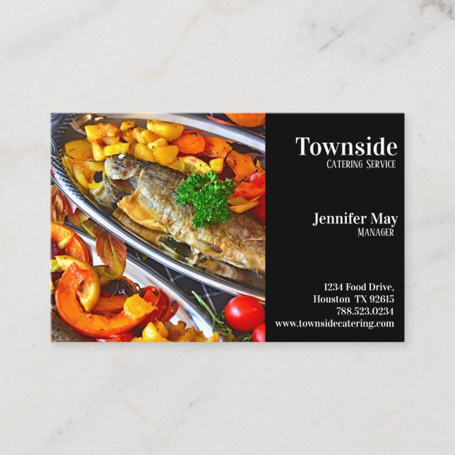 Catering Seafood Restaurant Business Card (Front)