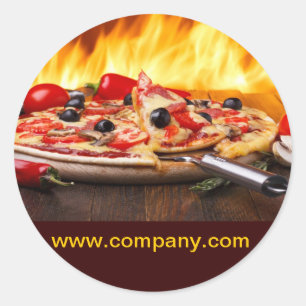 catering service deli shop Italian Food pizza Classic Round Sticker