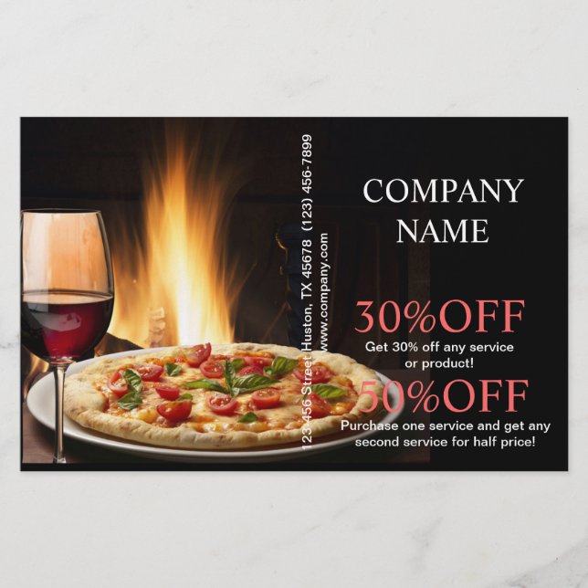 catering service deli shop Italian Food pizza Flyer (Front)