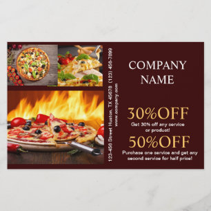 catering service deli shop Italian Food pizza Flyer
