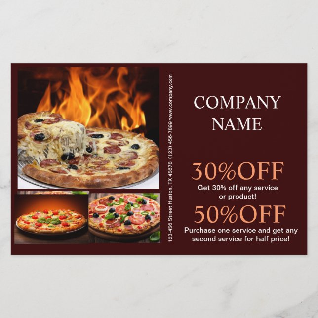 catering service deli shop Italian Food pizza Flyer (Front)