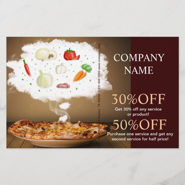 catering service deli shop Italian Food pizza Flyer (Front)